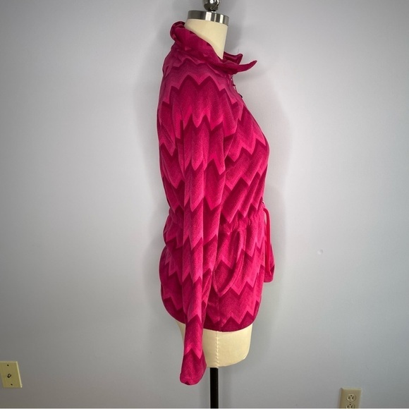 The North Face Women's Harper Full Zip Fleece- Chevron- Berry- Size Medium - Picture 6 of 9